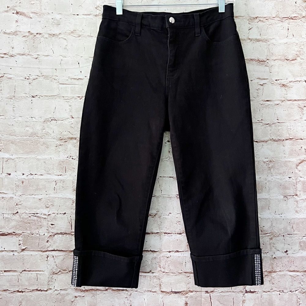 NYJD cropped capri bling hem jeans